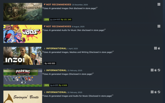 Developer Ramai Dukung Label AI Steam: Gamer Berhak Tahu