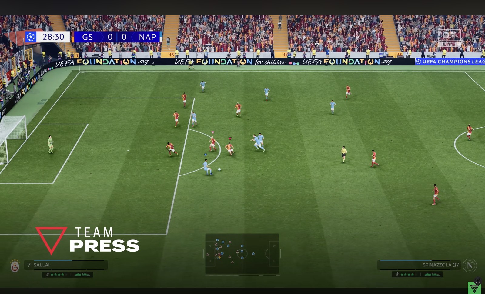 Indikator team press di gameplay EA Sports FC 27