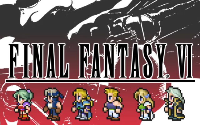 Key art Final Fantasy VI dengan karakter versi pixel