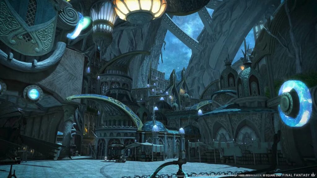 Cuplikan kota dalam ekspansi Final Fantasy XIV Evercold