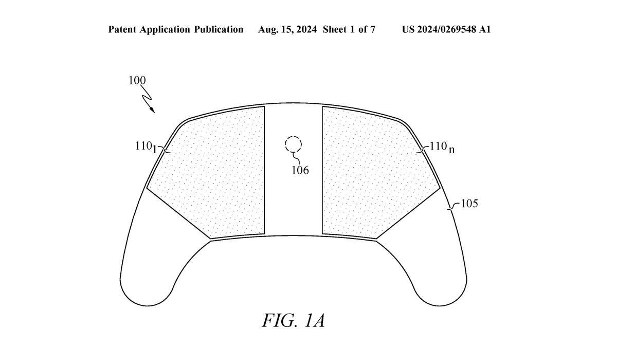 Diagram FIG 1A paten controller tanpa tombol Sony US20240269548A1