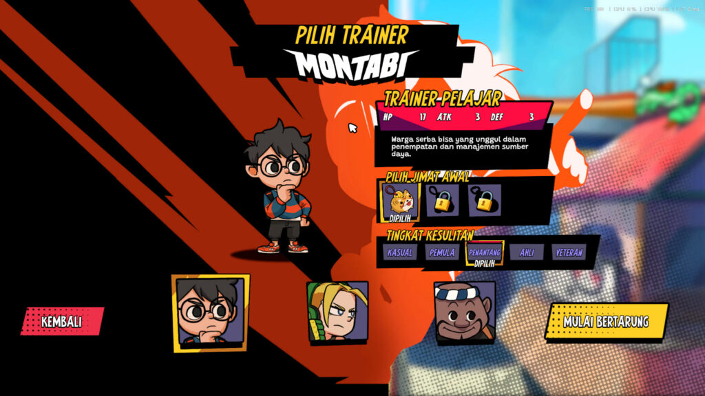 Layar Pilih Trainer Pelajar di Montabi